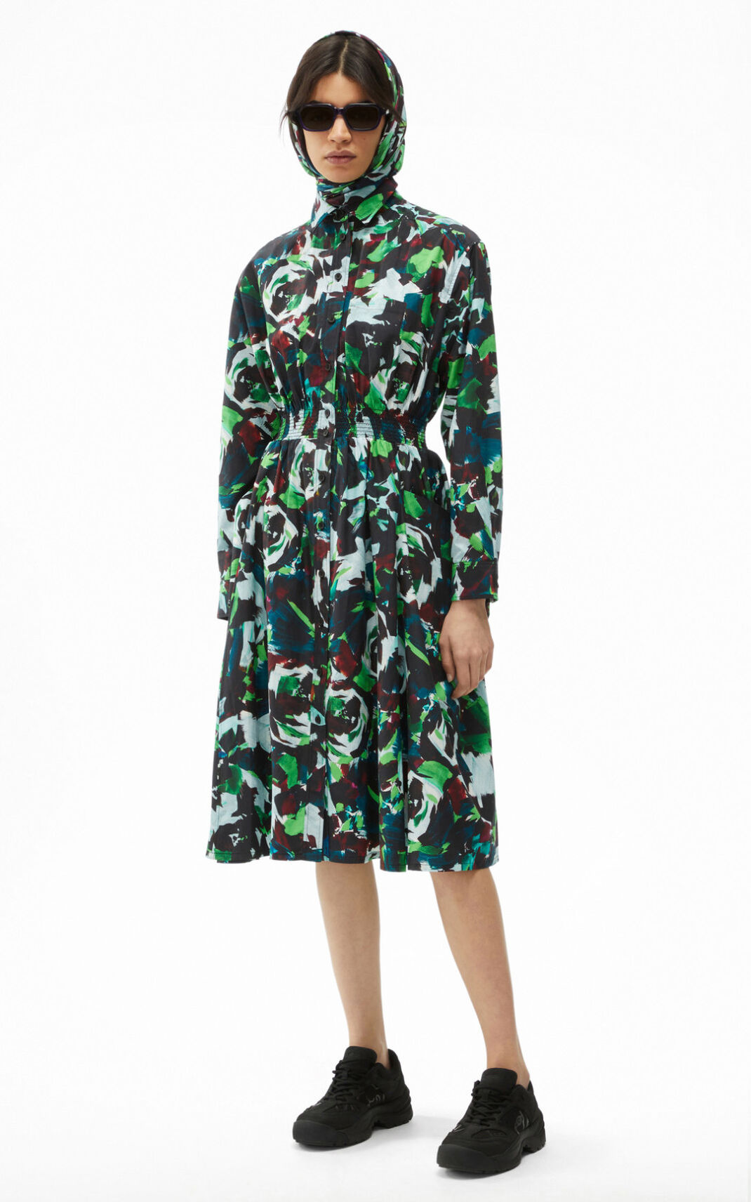 Kenzo Archive Floral shirt Vestidos Mujer Verde | 9647251-EN